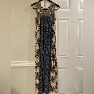 Odd Molly Blue and Cream Maxi Dress